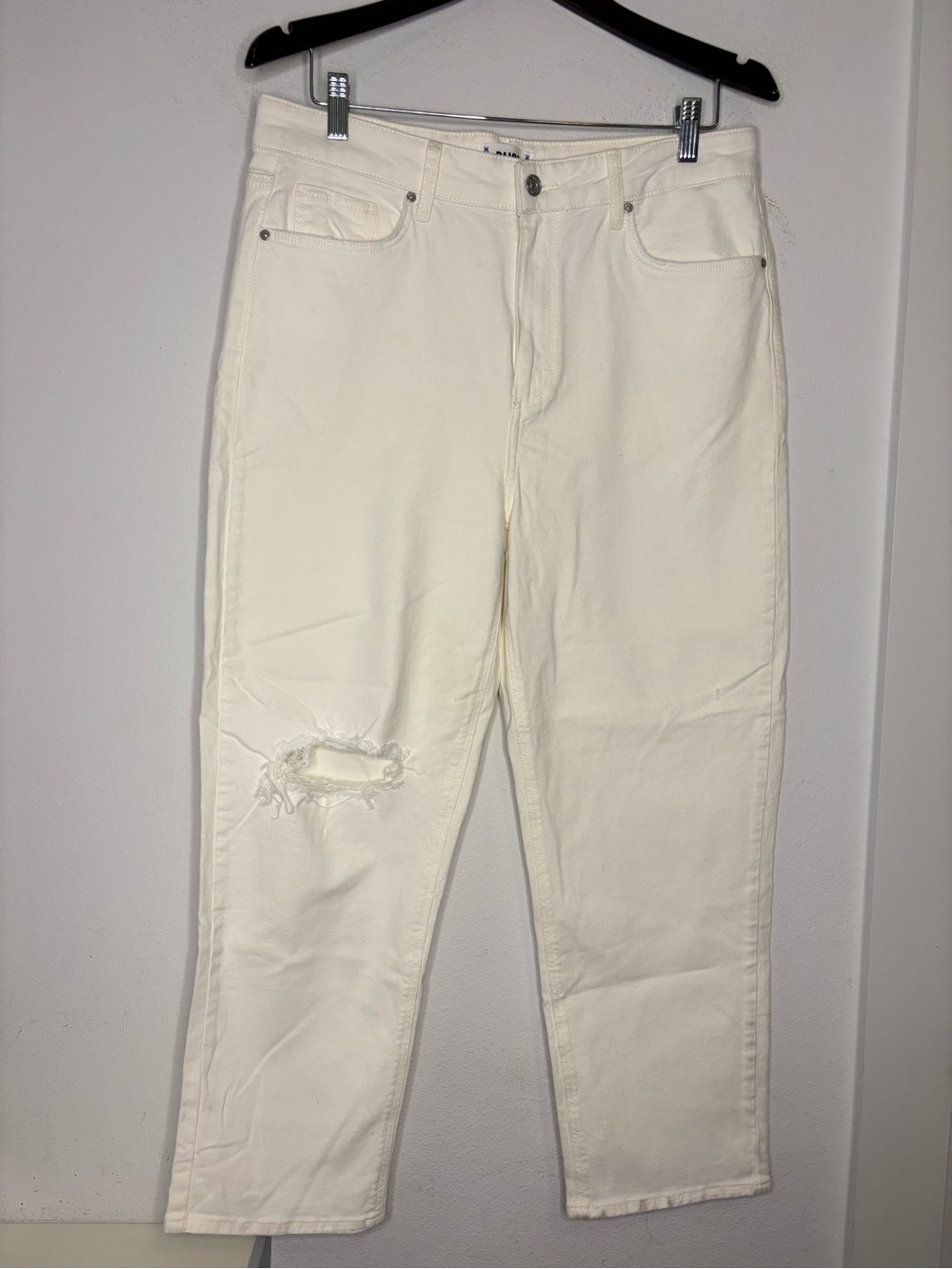 PAIGE NWT WHITE BASIC SARAH STRAIGHT HIGH RISE ANKLE JEANS SZ 32